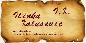Ilinka Kalušević vizit kartica